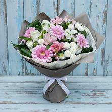 Букет цветов из:  Герберы, Альстромерии и Хризантемы в Кожино