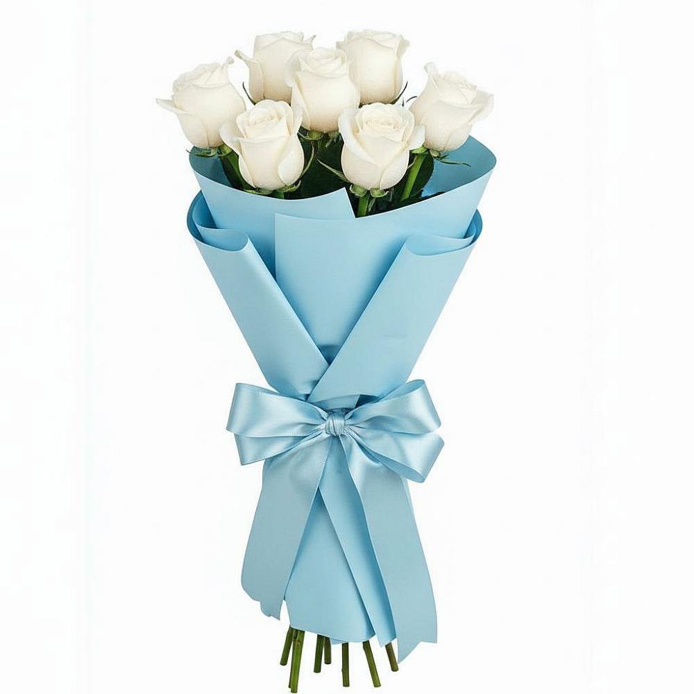 Букет 7 белых роз Проуд в Кожино