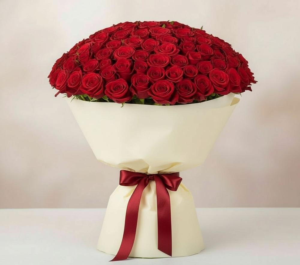 Букет 101 Красная роза Милано в Кожино