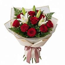 Букет цветов из:  Лилии и Розы #REPLACE_PRED# Кожино