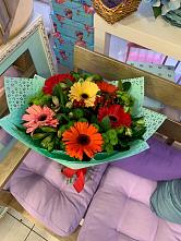 Букет цветов из:  Герберы, Хризантемы и Альстромерии #REPLACE_PRED# Кожино