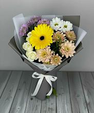 Букет цветов из:  Розы, Герберы и Хризантемы в Кожино