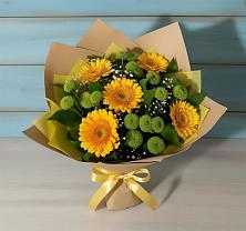 Букет цветов из:  Герберы и Хризантемы в Кожино