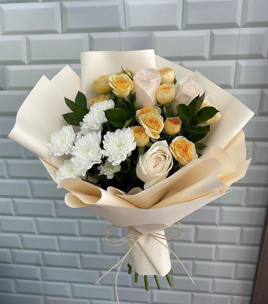 Букет цветов из: Розы и Хризантемы в Кожино