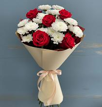 Букет цветов из:  Розы и Хризантемы в Кожино