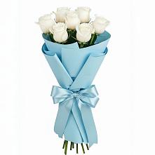 Букет 7 белых роз Проуд в Кожино