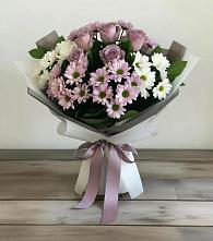 Букет цветов из:  Хризантемы и Розы в Кожино