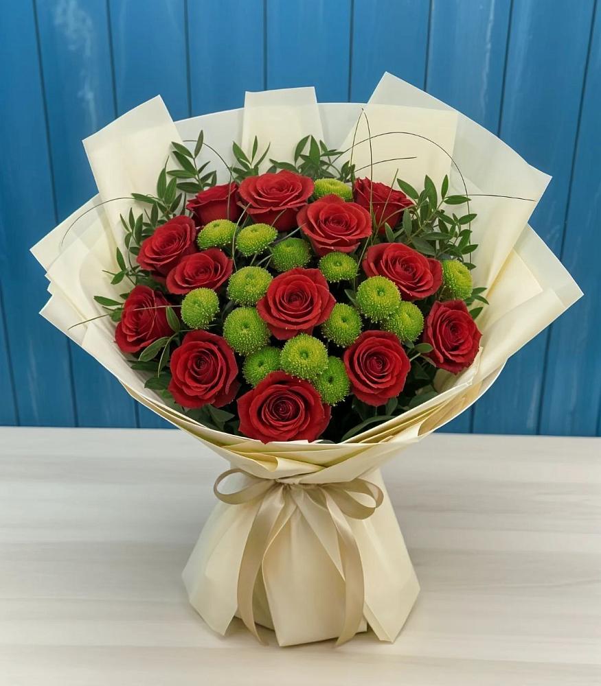 Букет цветов из: Розы и Хризантемы в Кожино